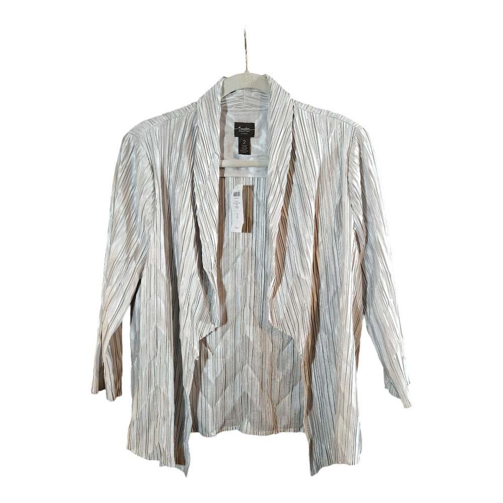 🌷 Travelers Collection by Chico's Chevron Pleated Jacket Women's 2 / US L NWOT
